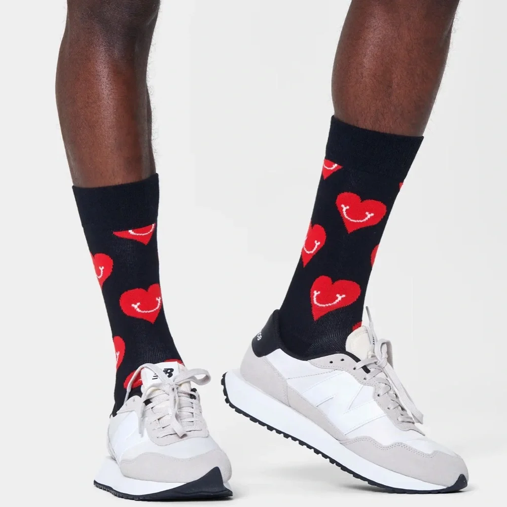 ❤️ Happy Socks Smiling Dog Crew Socks Size M NWT